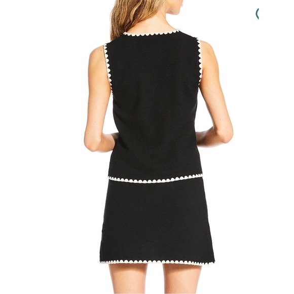 Skies Are Blue Black Scalloped Trim Vest and Skirt Set Womens Size SP - Picture 2 of 13